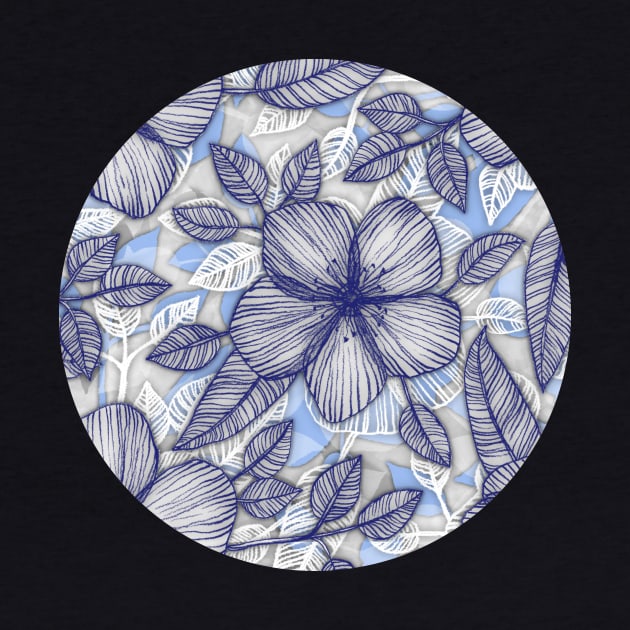 Indigo Summer - a hand drawn floral pattern by micklyn